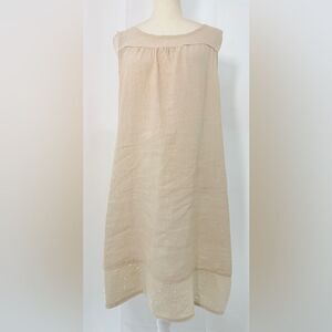 BLU ORCHID sequin MADE IN ITALY linen shift DRESS SMALL